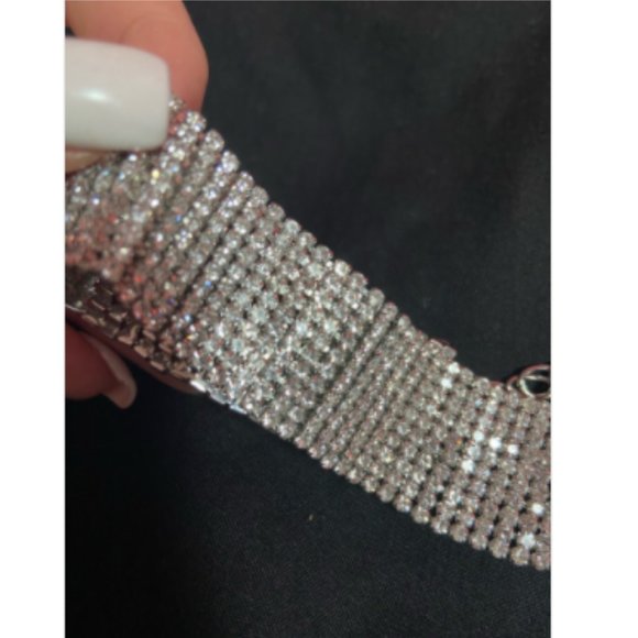 *New* Elegant 14 Inch Long Rhinestone Choker - Picture 4 of 6
